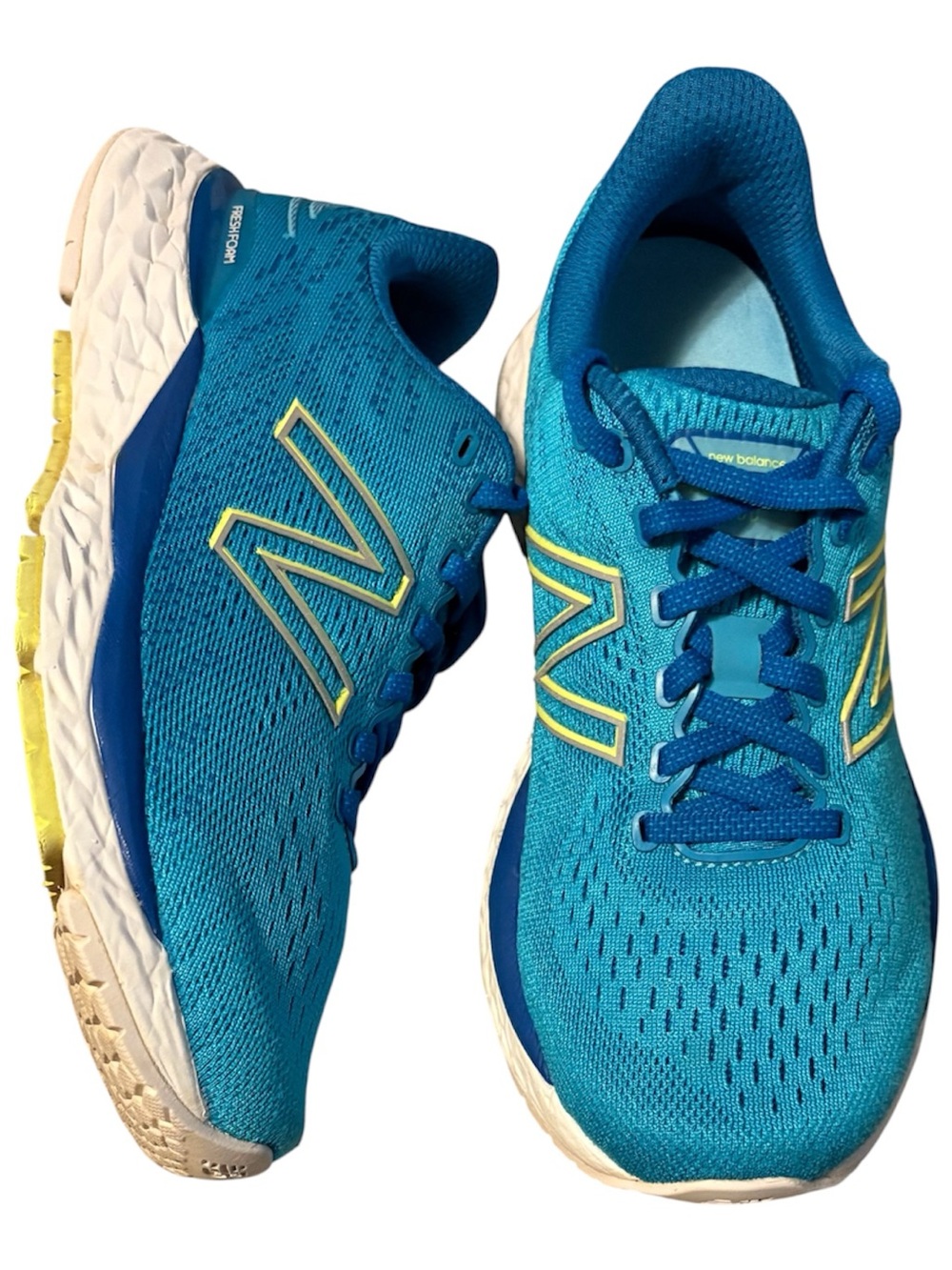 New Balance Women's Teal and Yellow Lightweight Running Sneakers